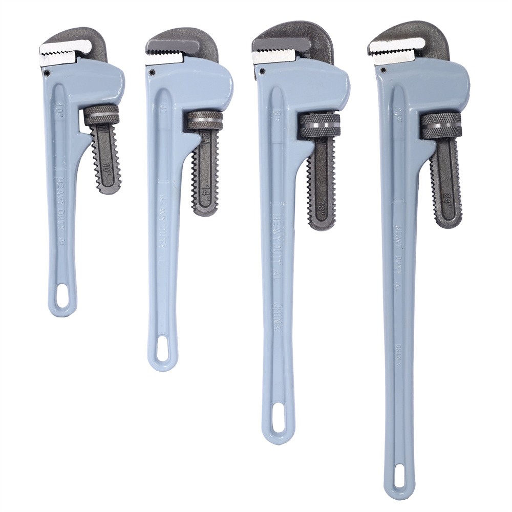 4 pcs Aluminum Pipe Wrench Set 10", 14", 18", 24" Hand Tools