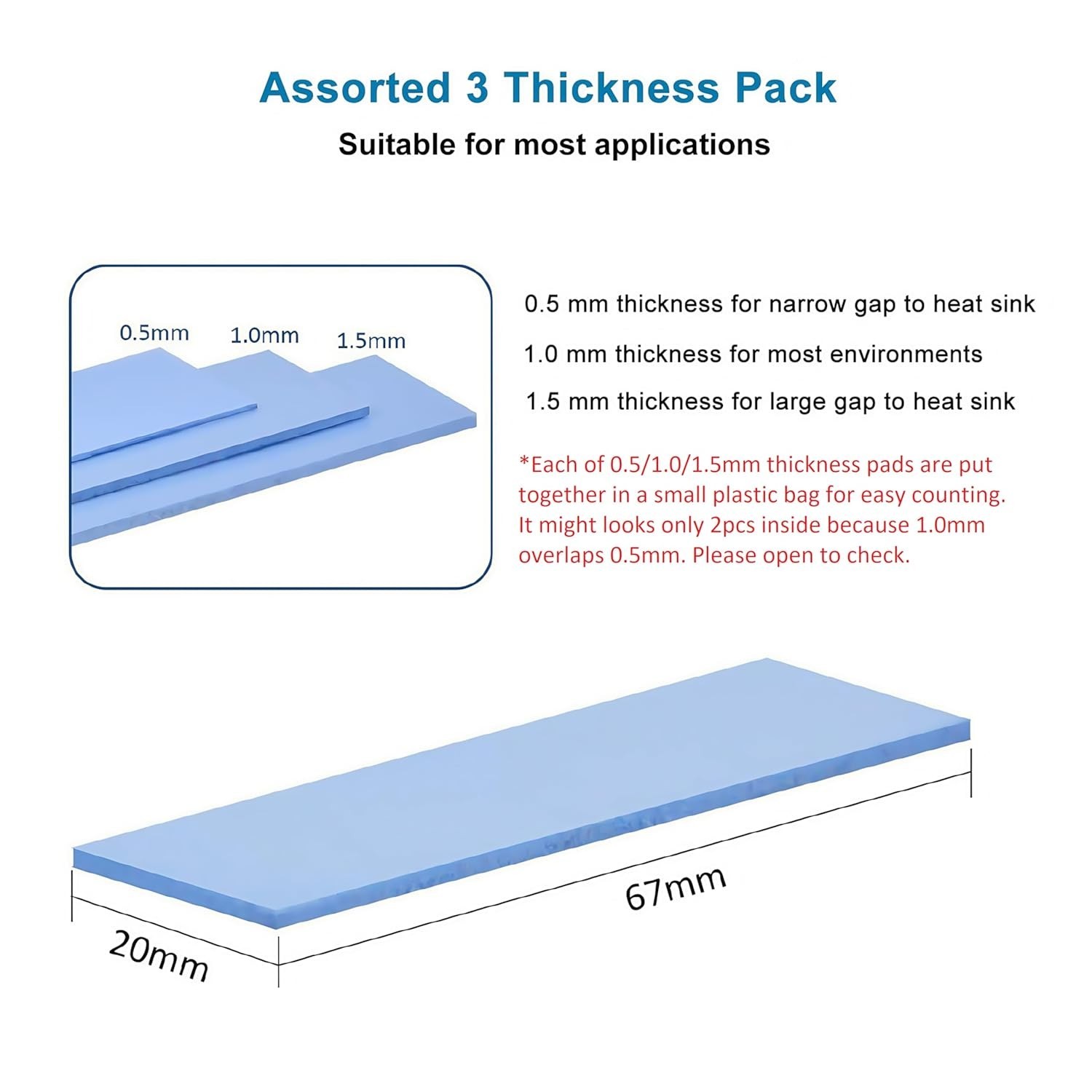 High-Performance Thermal Silicone Pads, 6-Pack for Efficient Electronics Cooling