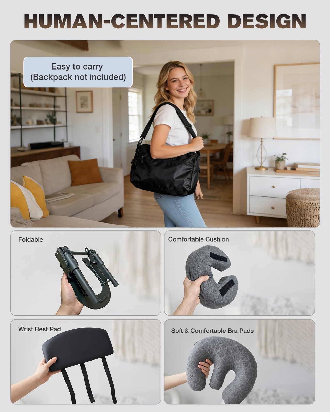 Massage Headrest for Bed, Massage Face Cradle for Bed Adjustable 18" Height |...