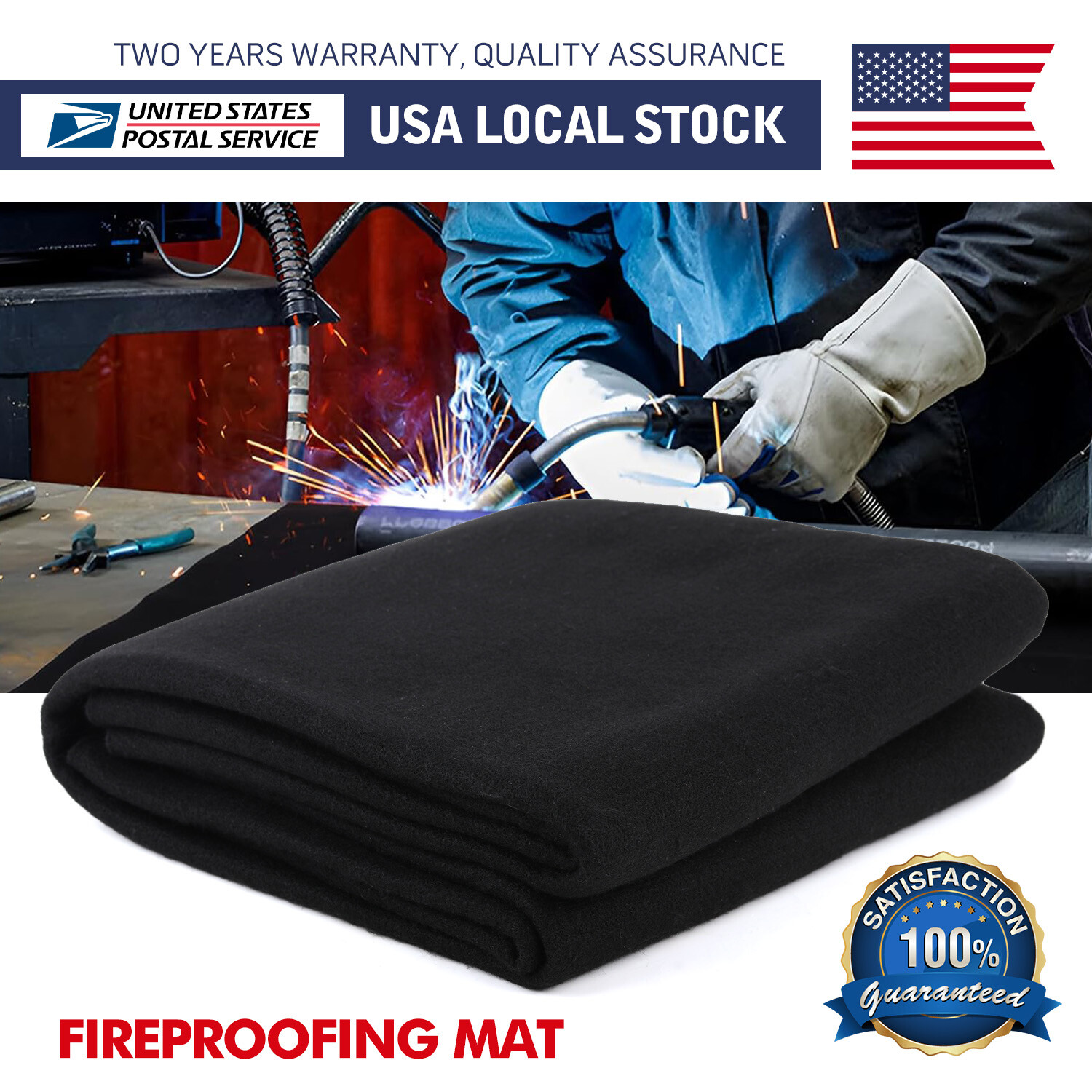 1M x 1M Fireproof Fireplace Carpet Grill Rug Protection Mat Flame Resistant Pad