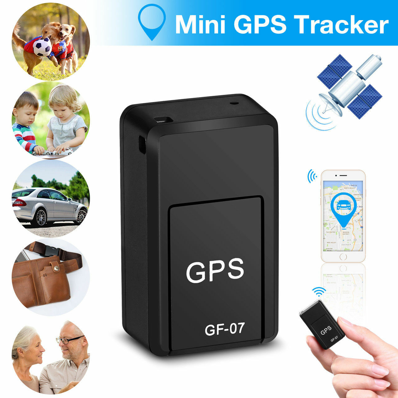 Mini Magnetic GPS Tracker GF-07 Realtime Car Locator Device GSM GPRS + 32G Card