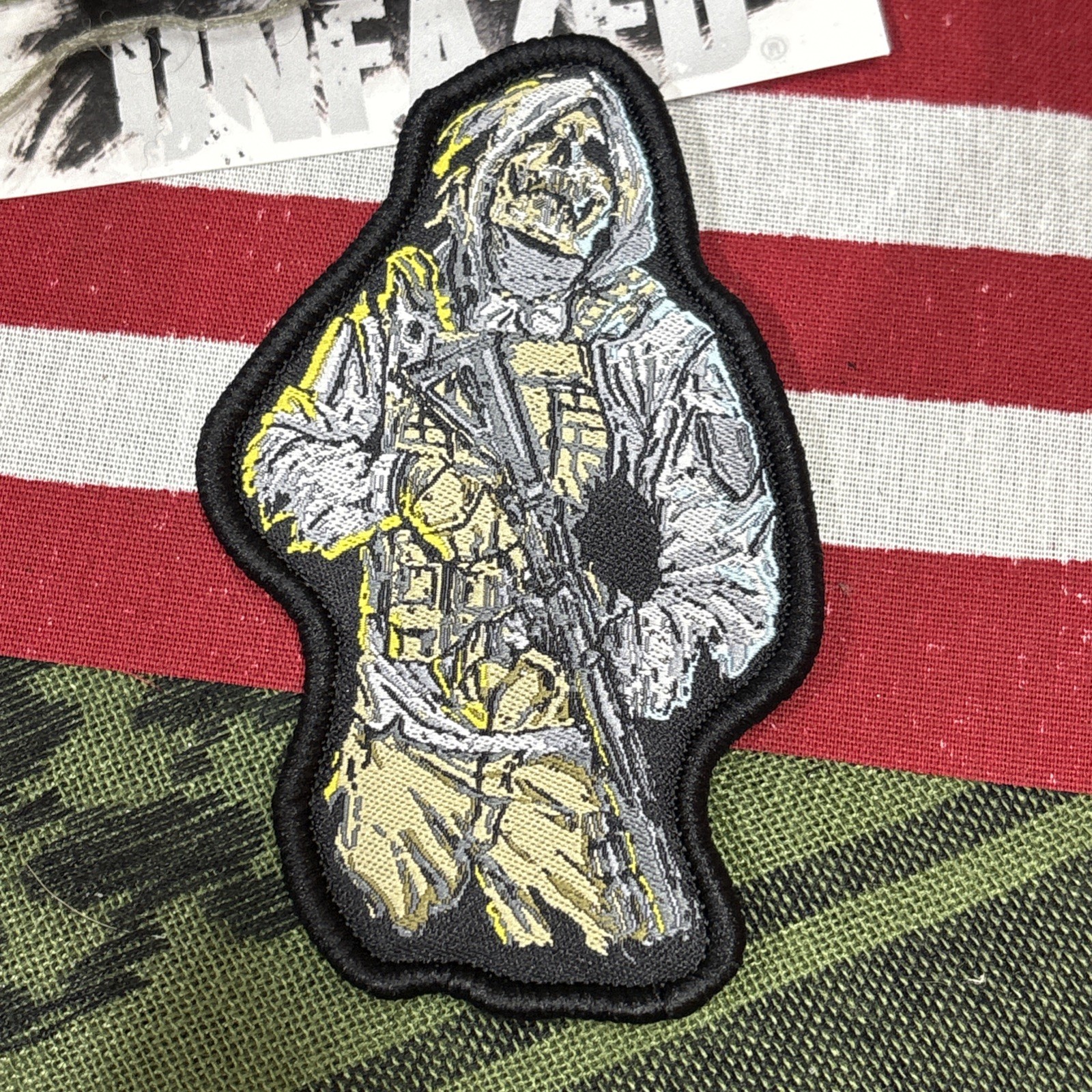 Reaper Tactical Hook And Loop Patch High Quality Graphic ~2x3.5
