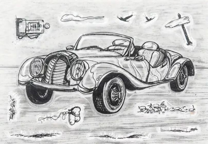 Car clear cling stamp