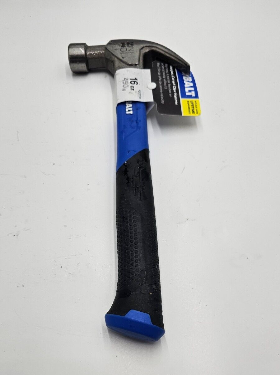 Kobalt Smooth Face Steel Head Fiberglass Claw Hammer 16oz 62742, 117174