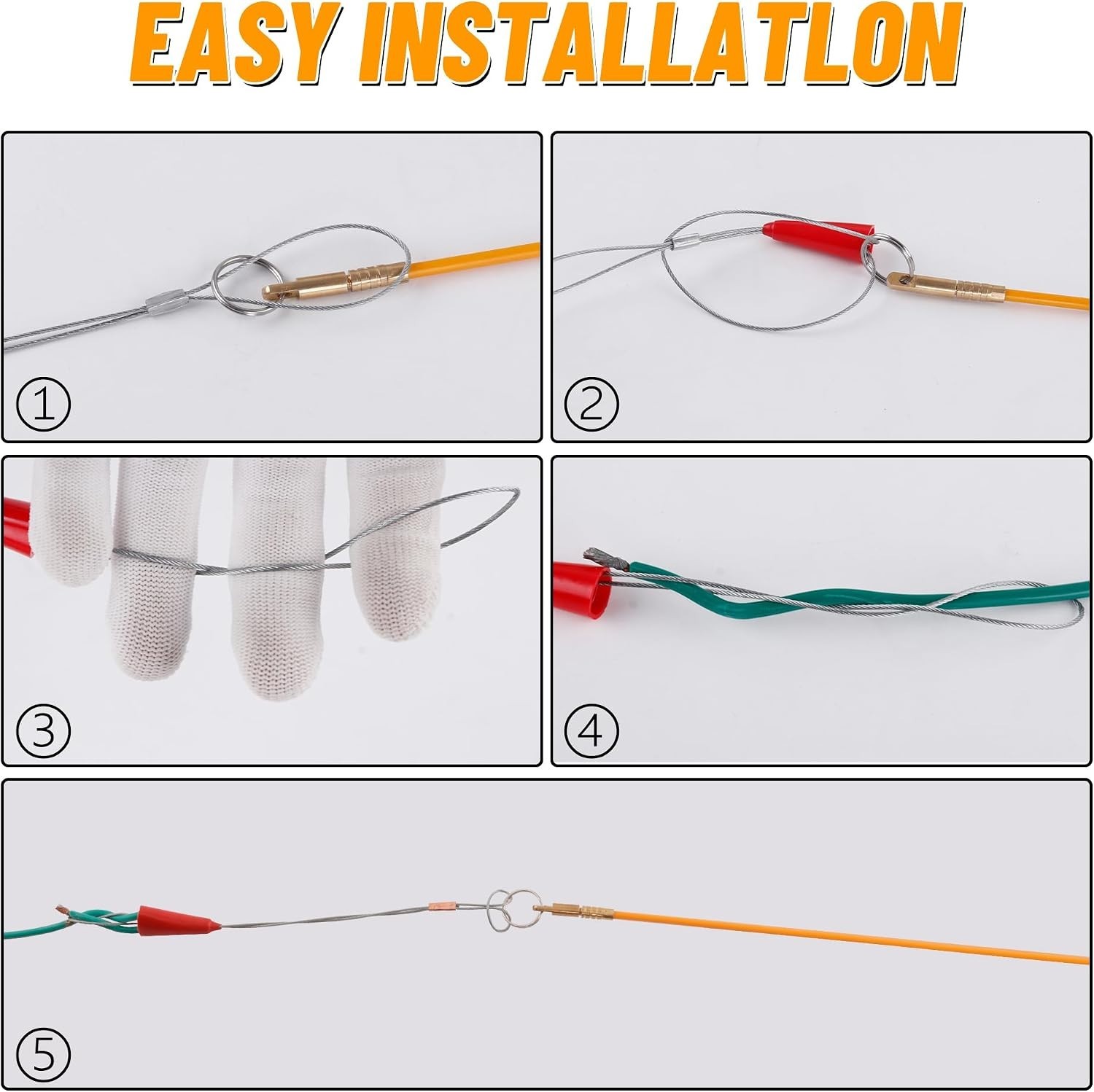 Efficient Wire Pulling Solution: 11FT Fiberglass Cable Rods with Storage Case