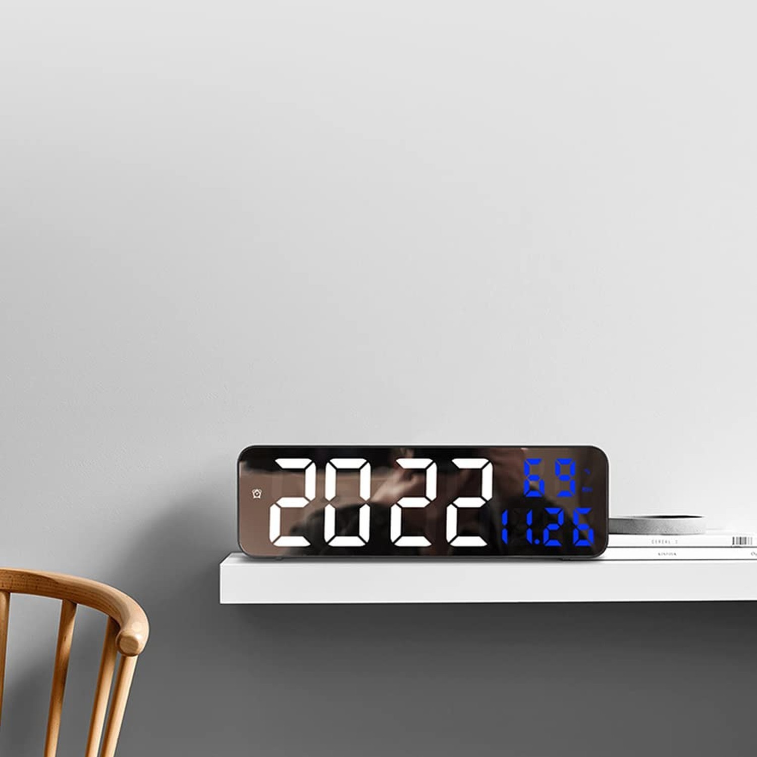 Gigicloud Led Wall Clock, 3 Level Dimmer Brightness Wall Digital Clock Wall-M...