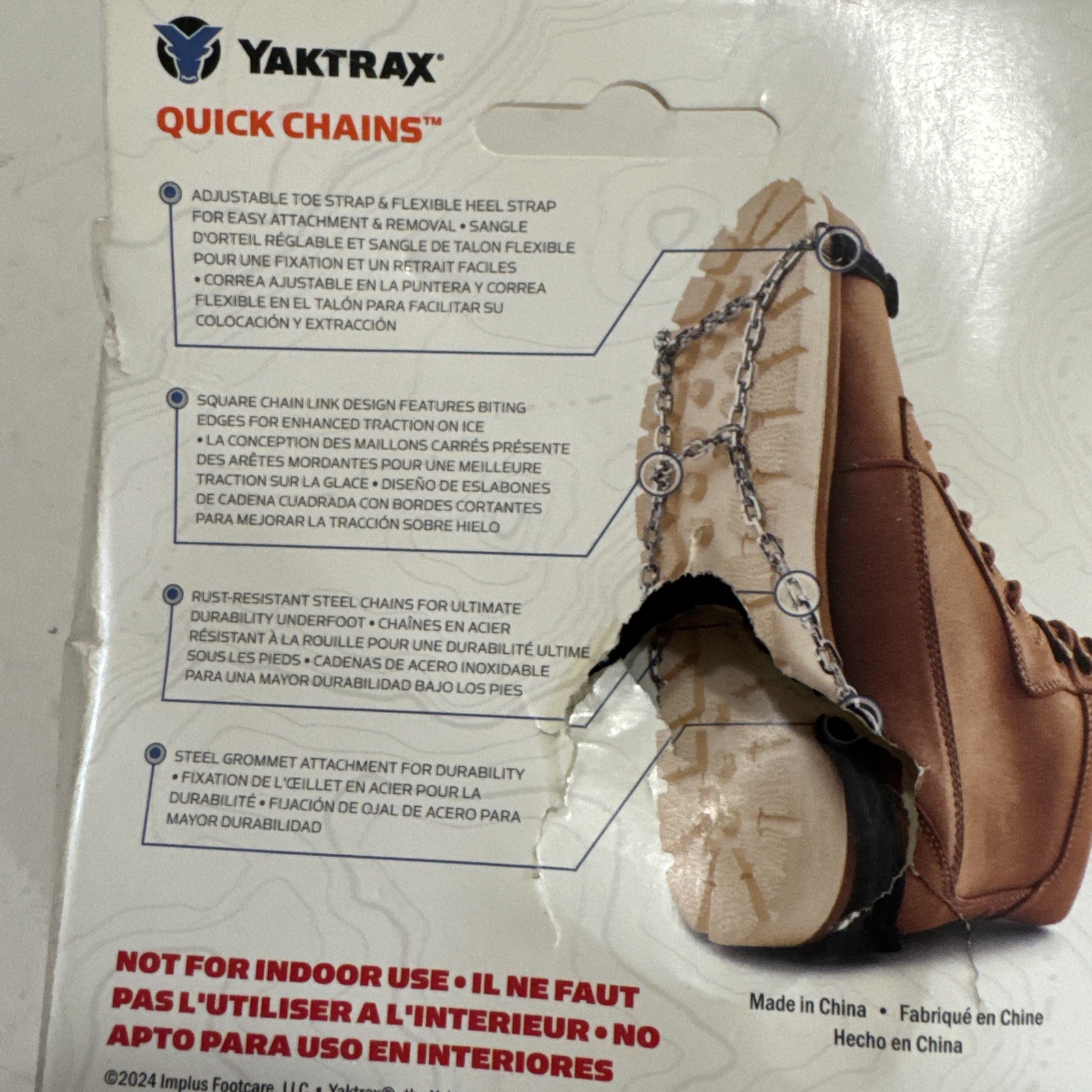 Yaktrax Quick Chains Traction Cleats, Medium, 1 Pair New E48