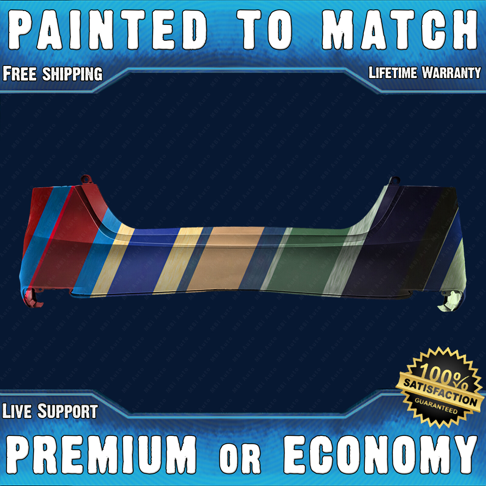 NEW Painted To Match Rear Bumper Replacement for 2018-2024 Toyota Camry L LE XLE