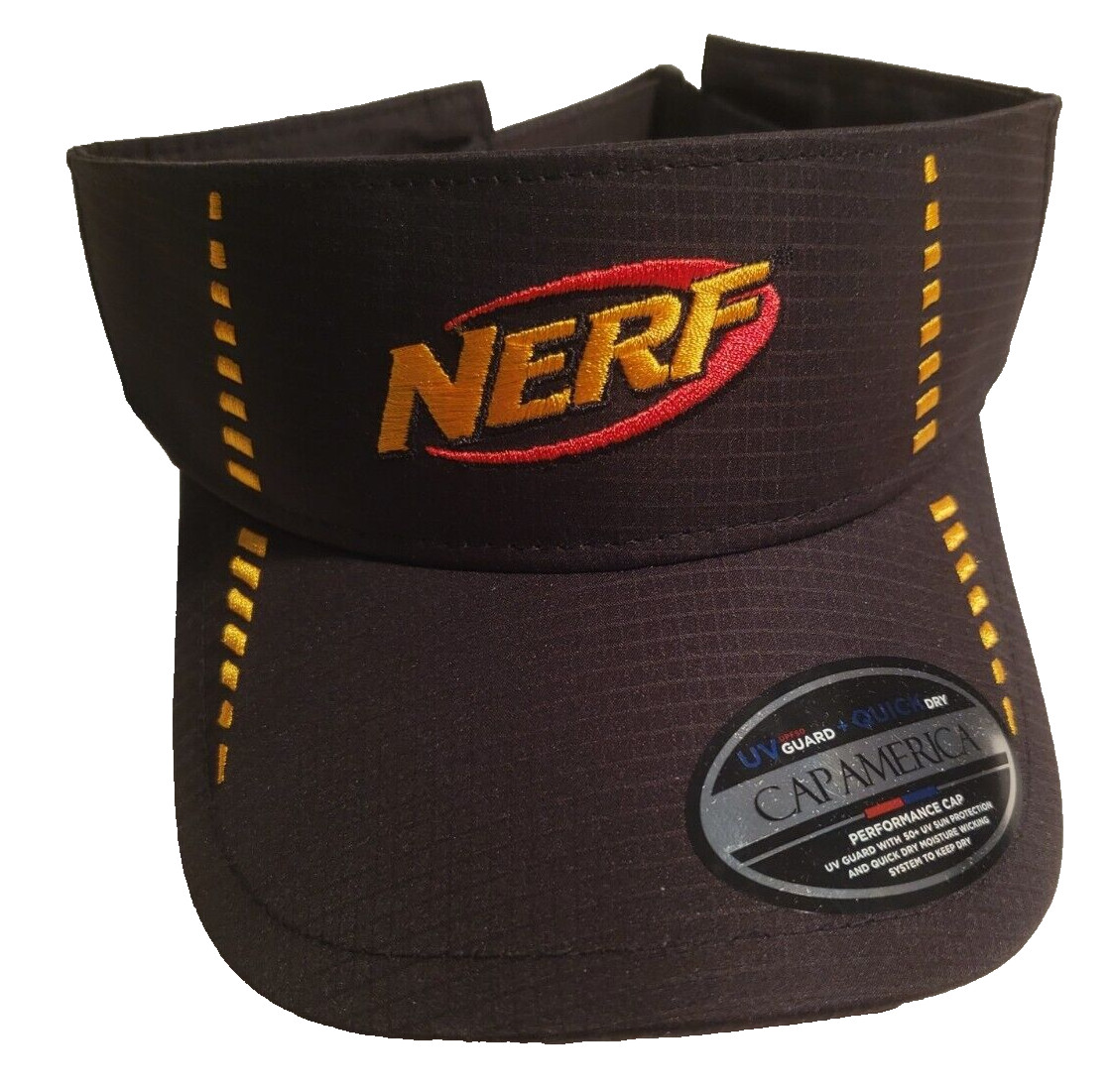 Nerf Black Golf Adjustable Visor With UV Guard & Quick Dry, New With Tags.i7028