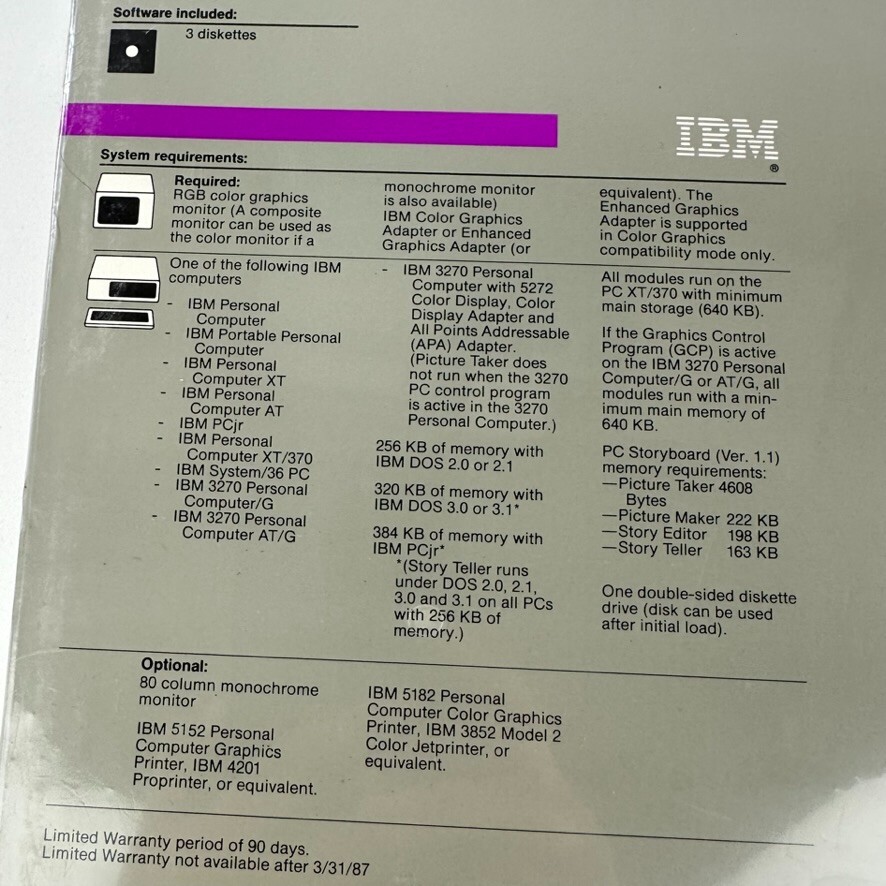 IBM PC Storyboard for Personal Computer Software DOS Factory Sealed