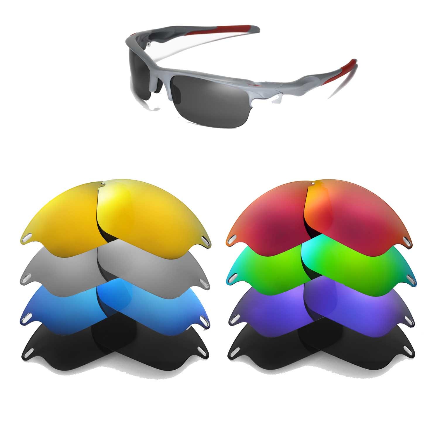 Walleva Replacement Lenses for Oakley Fast Jacket Sunglasses - Multiple Options