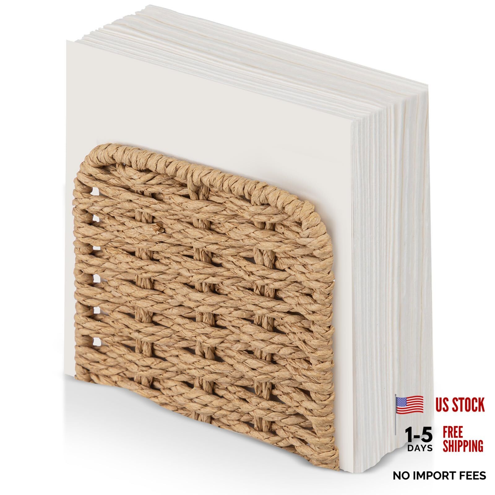 Woven Rattan Wicker Upright Napkin Holders for Flaxen 5.47 x 2.68 x 5 inches