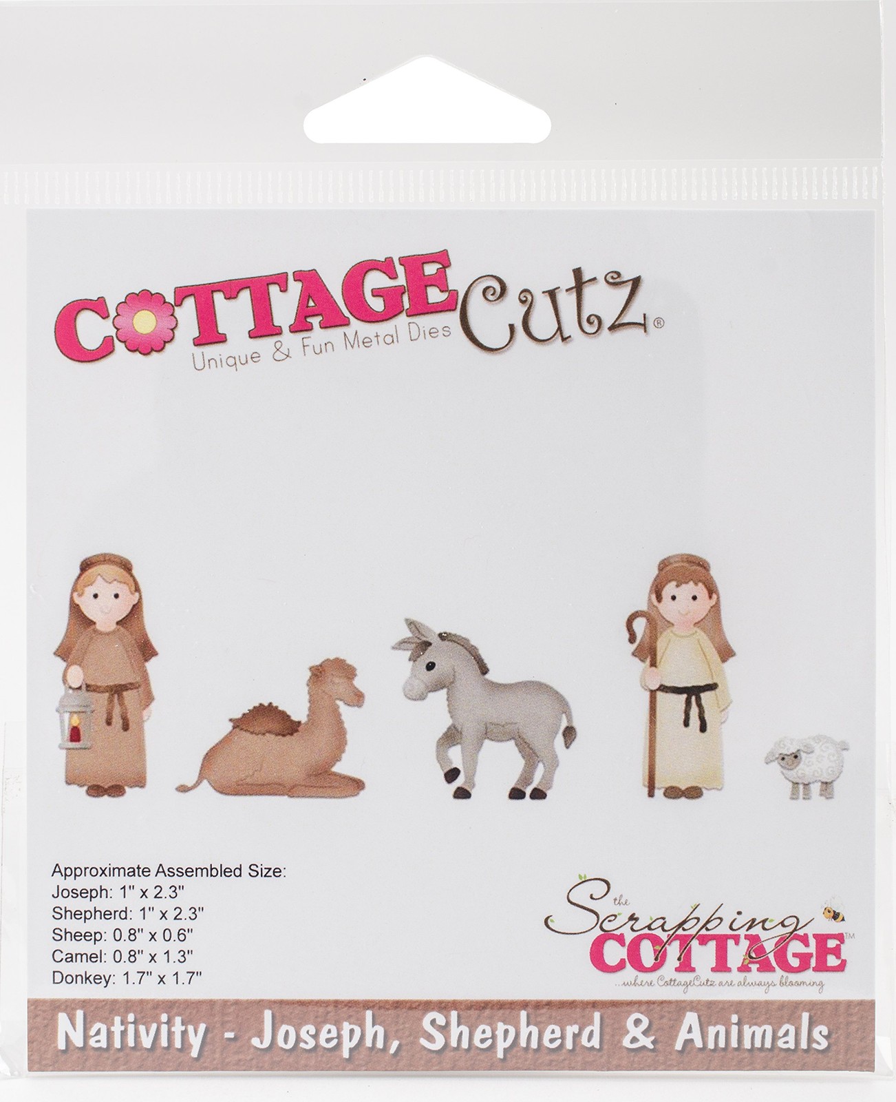 CottageCutz Dies-Joseph, Shepherd & Animals .6" to 2.3" NIP