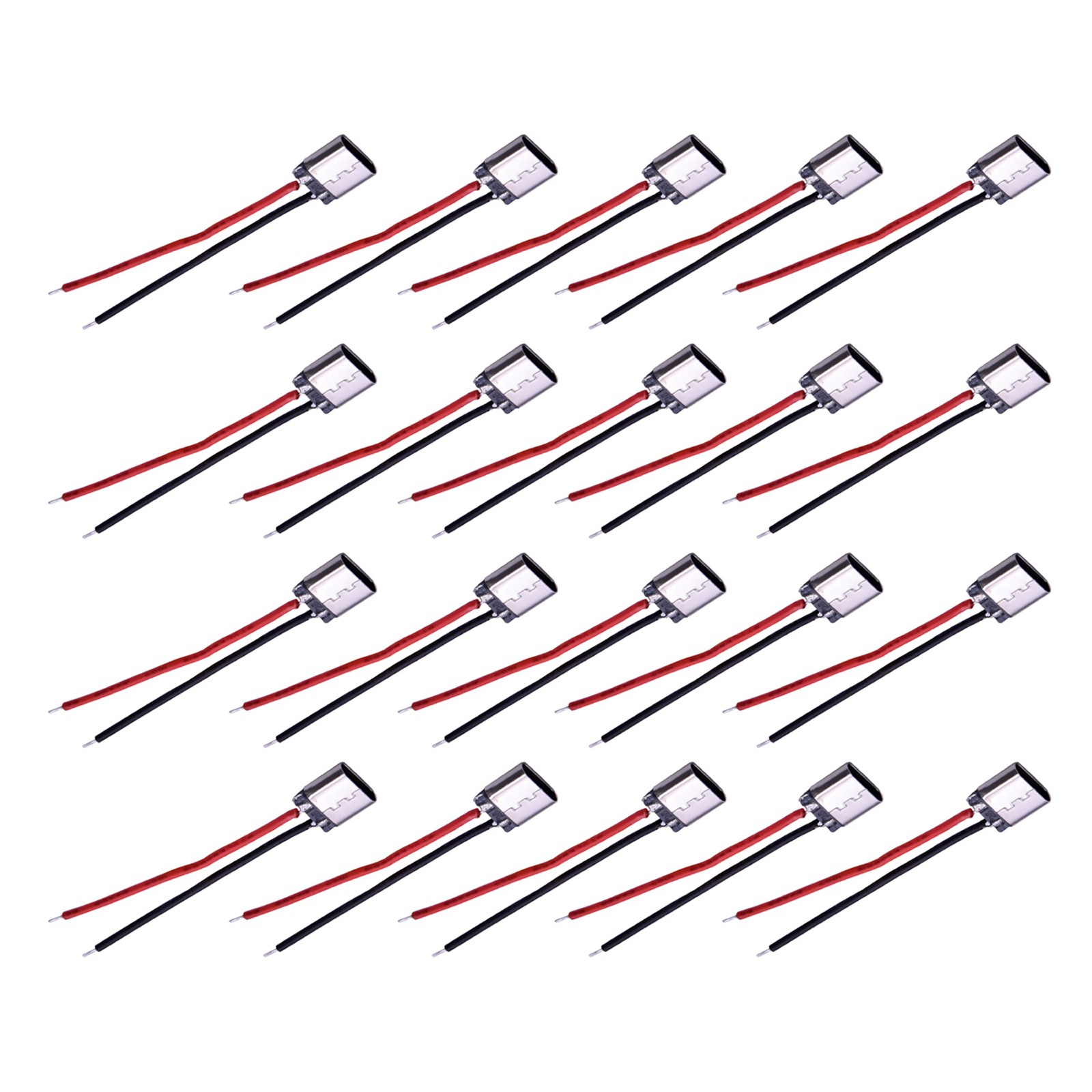 20PCS USB Type-C 2Pin Welding Wire Female Connector Cable Female Port c