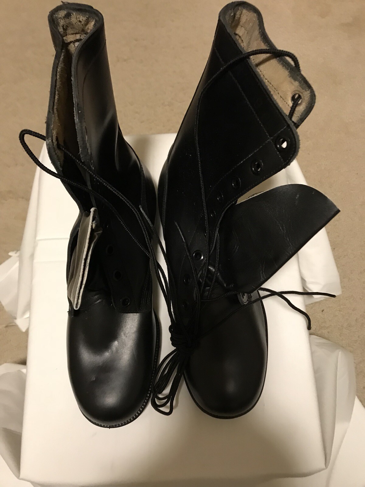 Genuine US Military Vietnam Era All Leather Combat Boots  12 Reg. New. Dated '79