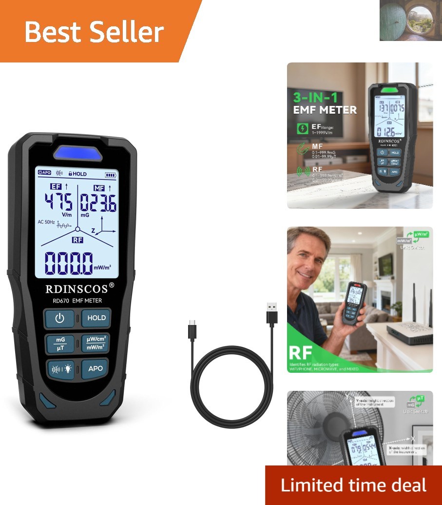 Advanced EMF Detector for Home & Office – Detects RF, Electric & Magnetic Fields