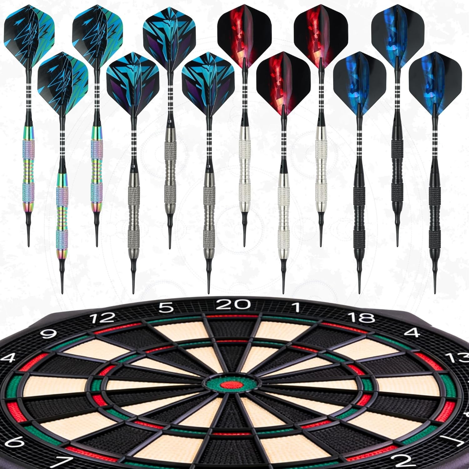 Soft Tip Darts Set with Gift Box Dart Case Professional Darts Plastic Tip with 1