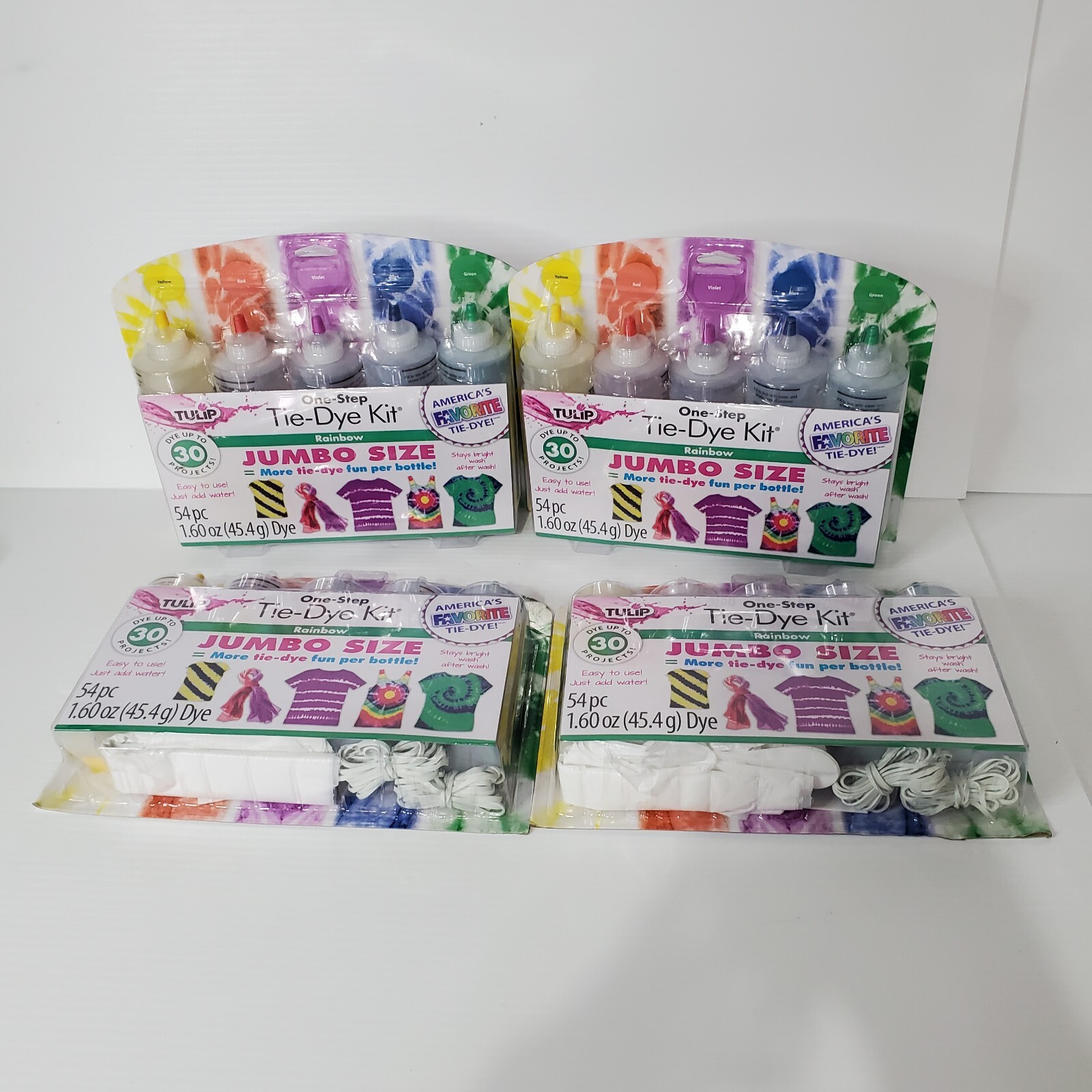 Lot 4 Sets TULIP One Set Tie-Dye Kit Jumbo Size Rainbow Carousel New Kits Colors