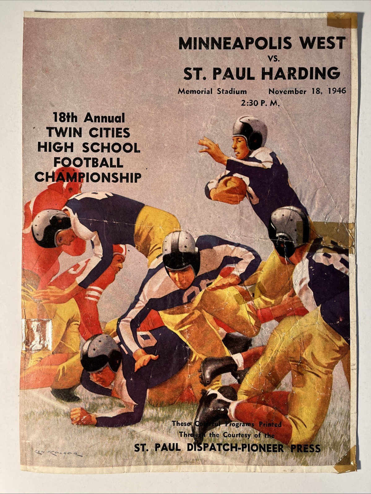 Twin City MN High School Football Championship Program West V. Harding (G4)