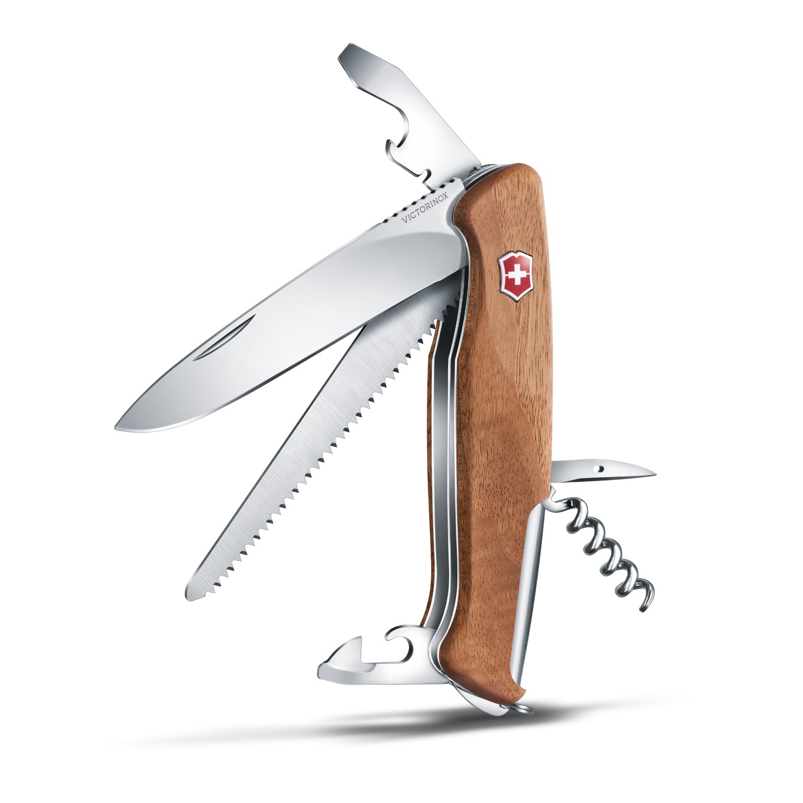 VICTORINOX Ranger Wood 55 0.9561.63 Swiss Army Knife 10-Function Walnut Handle