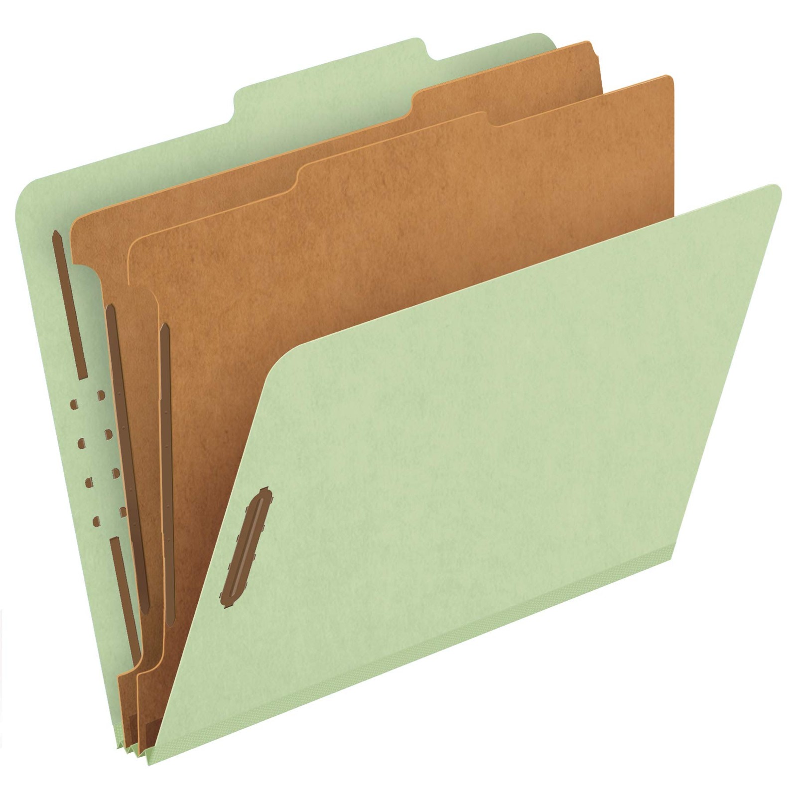 10 PCS Recycled Classification File Folders 2 Dividers 2/5 Tab Light Green