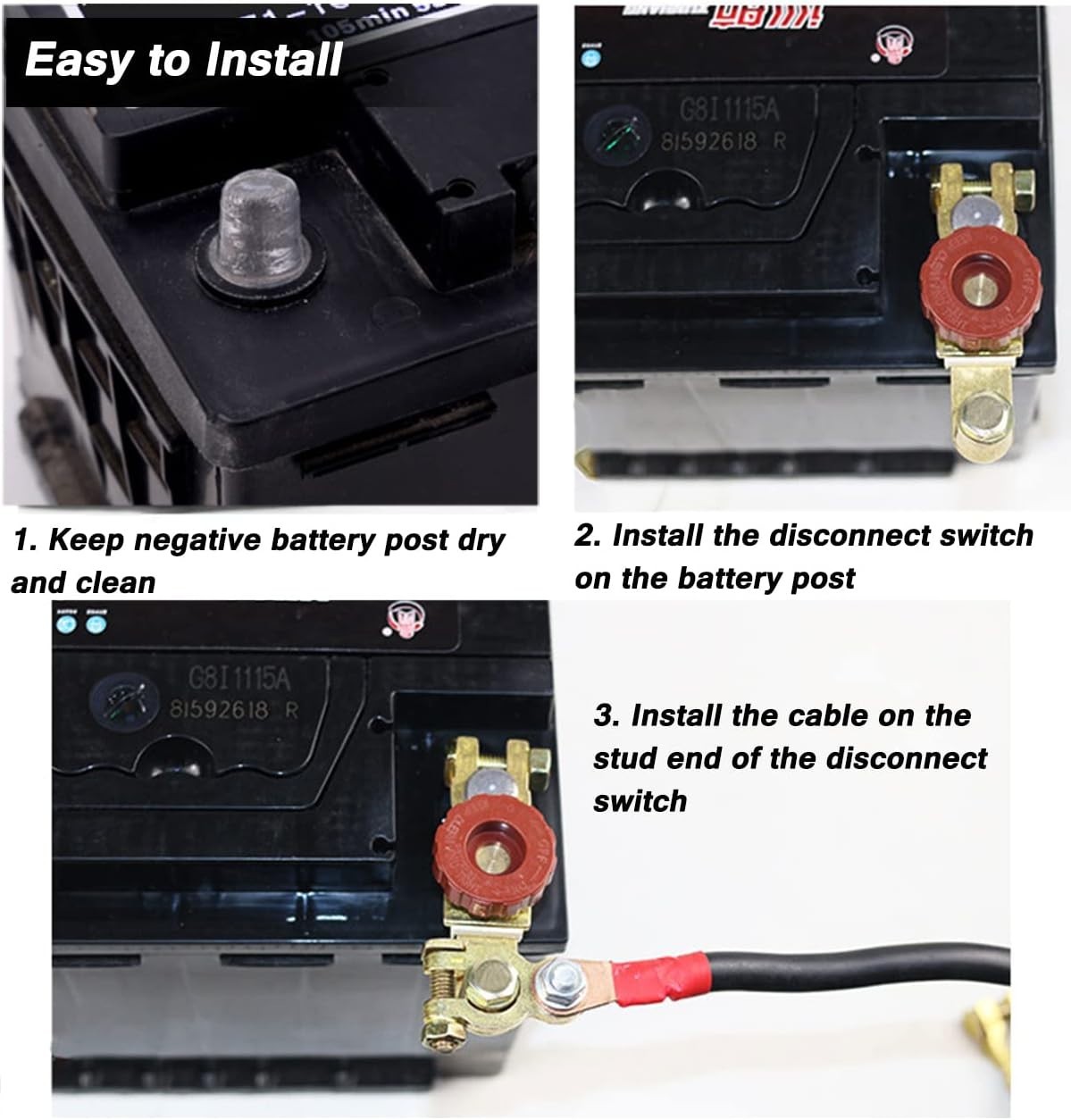 Top Post Battery Disconnect Switch - Quick Cut Off Red