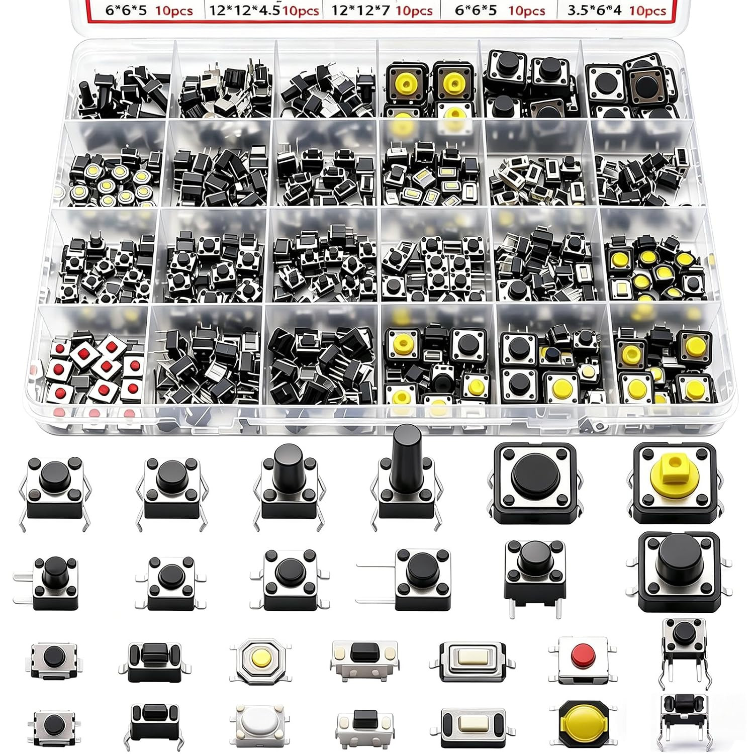 Micro Momentary Tactile Push Button Switch 26 Values 4 pin/3 pin/2 pin Tact Swit