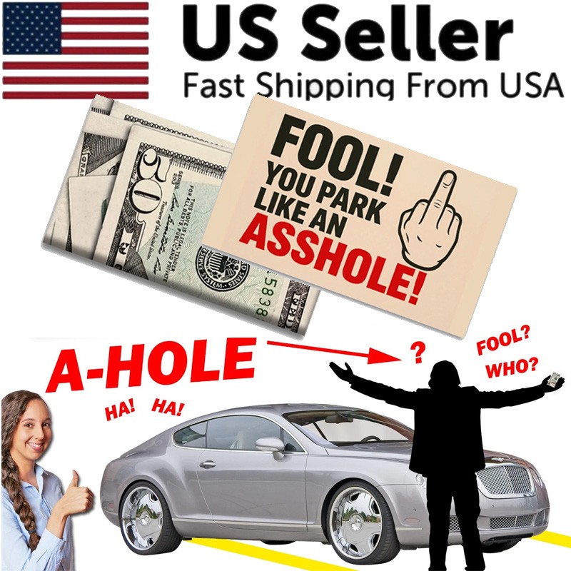 Bad Parking Prank Cards You Park Like An A-hole Look $50 multicolor