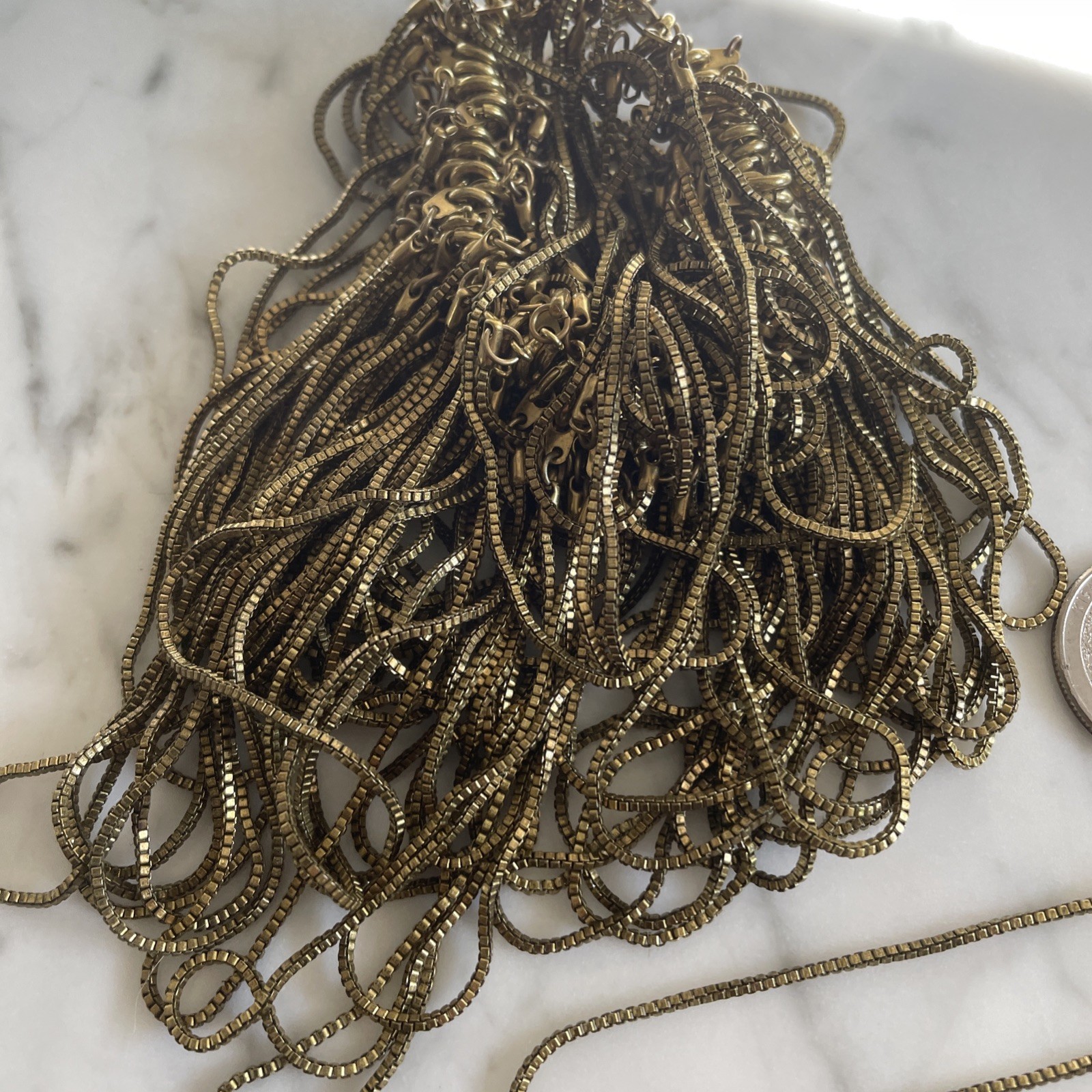 72 VTG Brass 7 Inch Box Bracelets