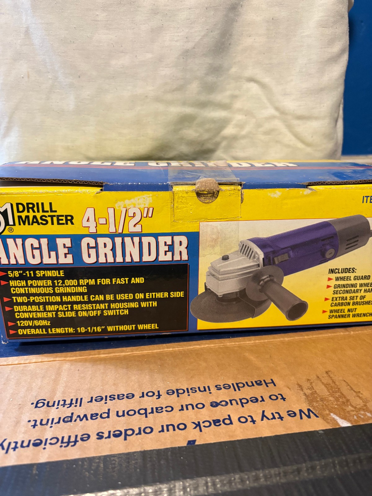Drill Master 4-1/2" Angle Grinder 12,000 RPM 120V/60Hz 580w, 4.8Amp Item #03150