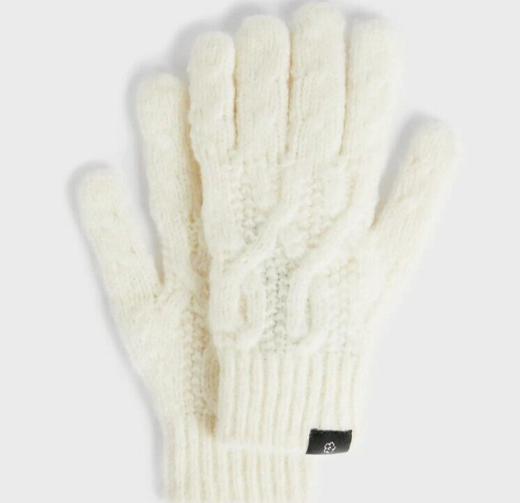 Ted Baker- MERTONN- Cable Knit Wool Blend Gloves- Ivory- Men's- NWT- $79