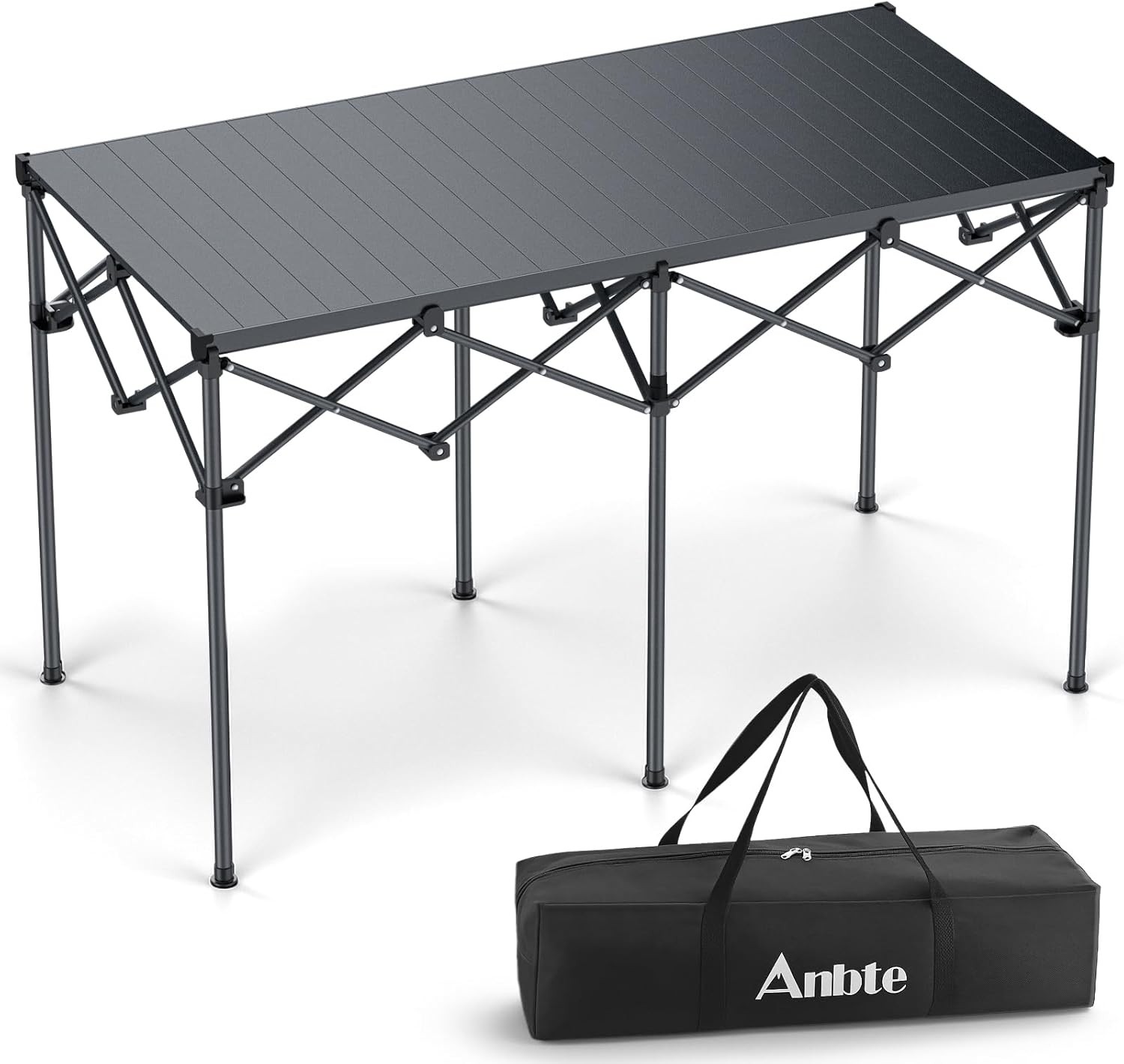 Heavy-Duty Camping Table, 48” x 23.6” Large Roll Up Camping Table for 6-8 People