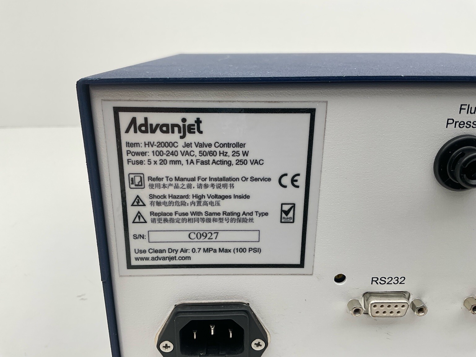 Advanjet (Graco) HV 2000C, HV 2000 Non Contact Jet Dispenser w/controller