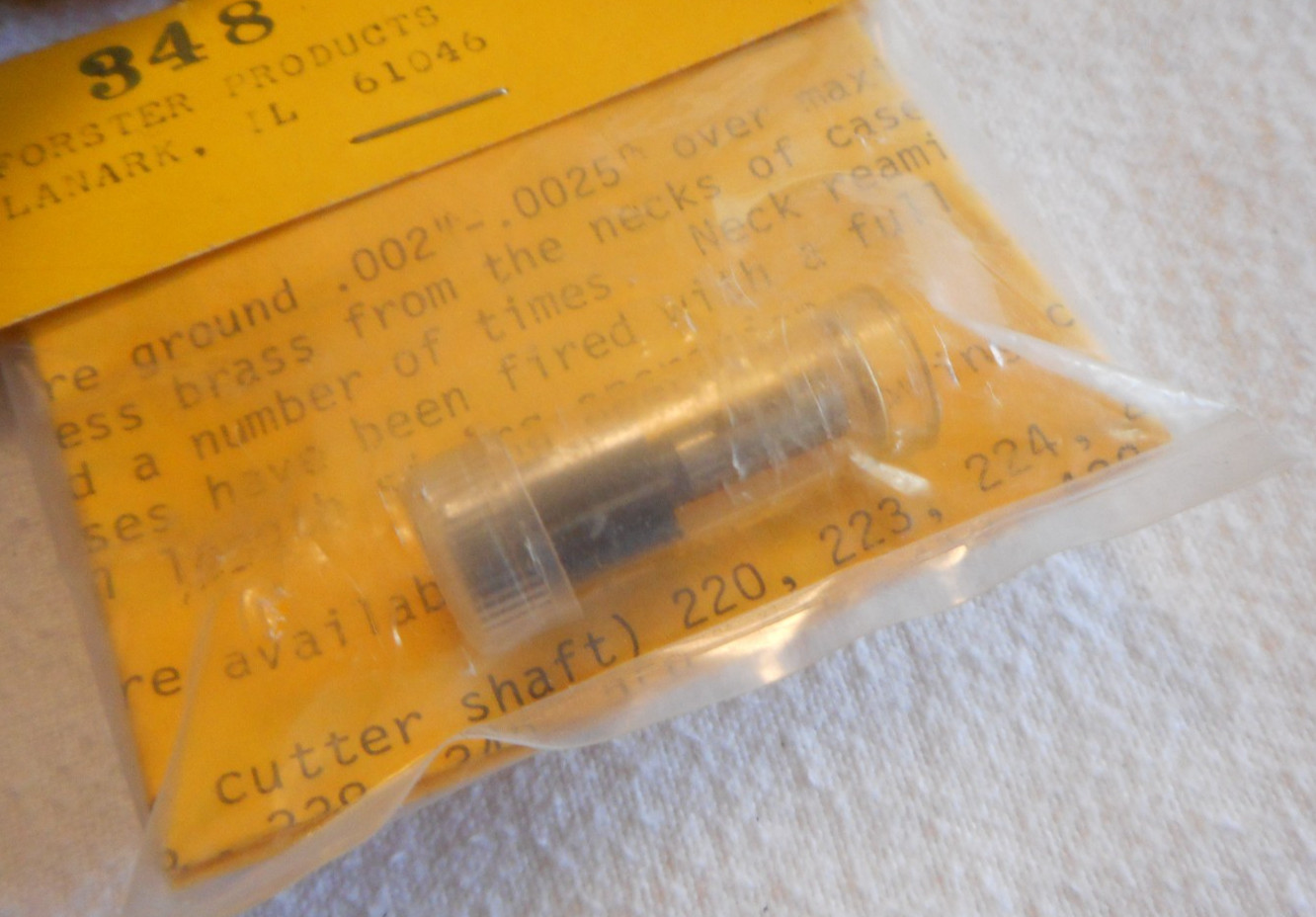 NOS Forster .348" Inside Neck Reamer FAST SHIPPING! Reloading