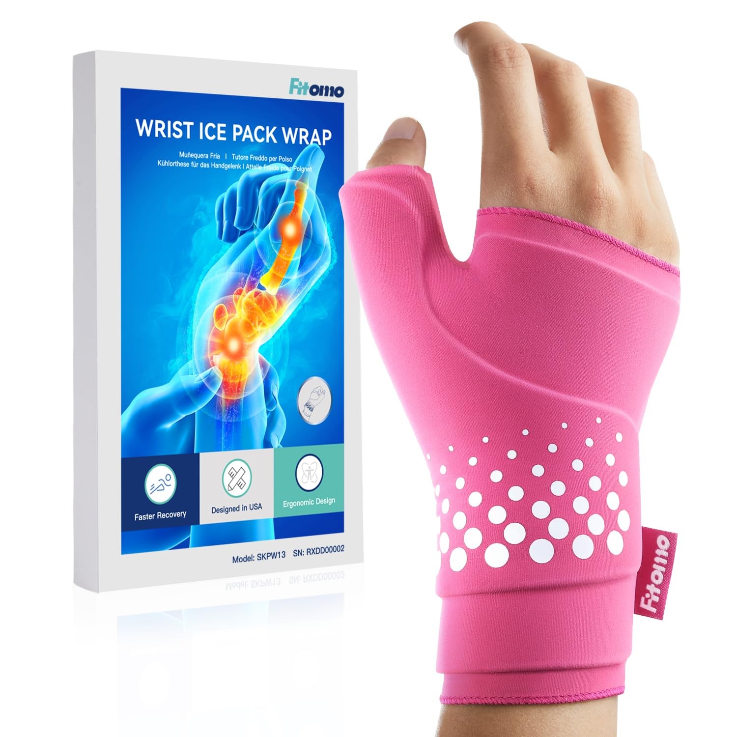 Thumb & Wrist Ice Pack Wrap, Thickened Ice Gel Pad, Ergonomic Fit, Long Lasti...