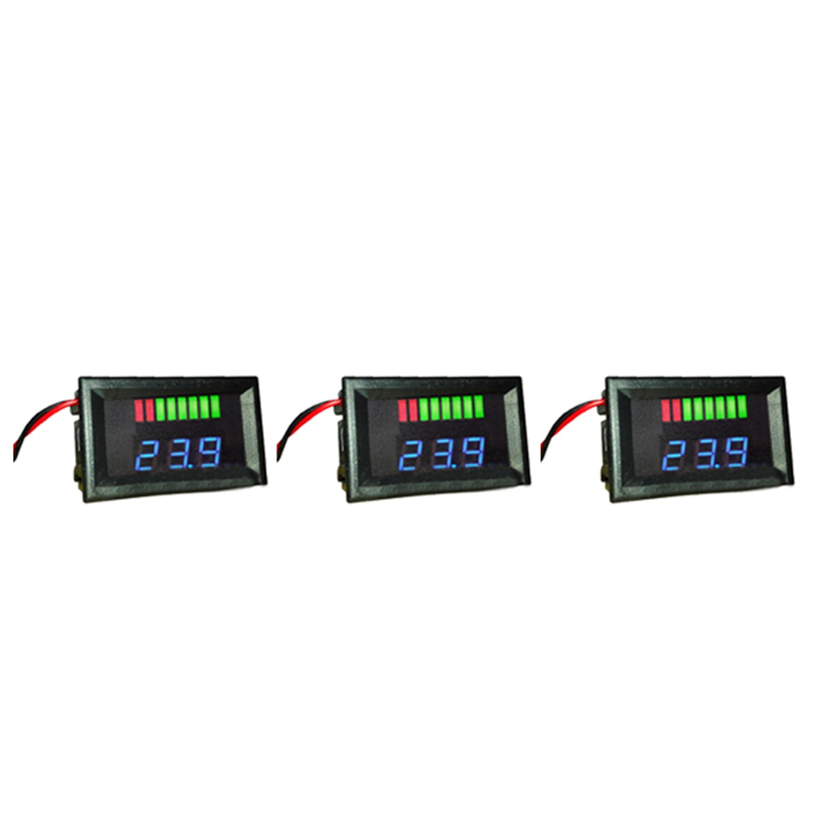 3X 12V Acid Lead Acid Battery Capacity Display Stand LED Tester Voltm8304