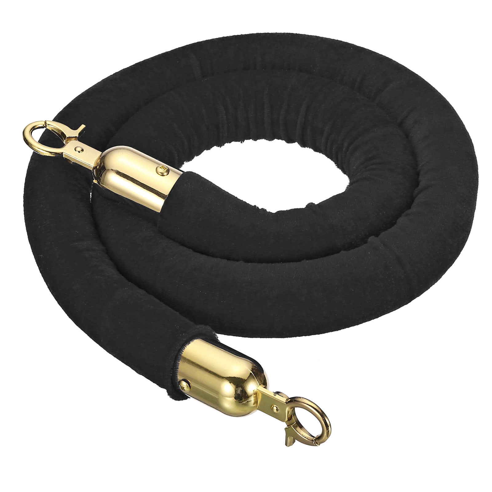 3.9 Feet Black Velvet Stanchion Rope Crowd Control Rope Golden