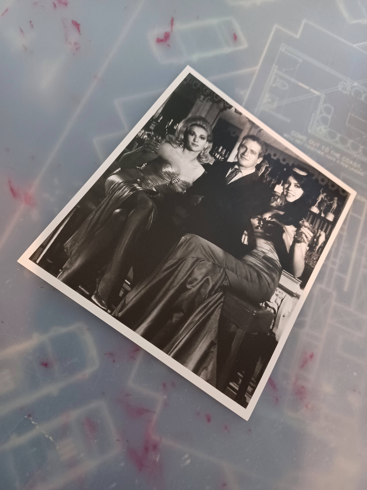 Cool Hand Luke  Photo Paul Newman standing at bar in suit with 2 girls Prop