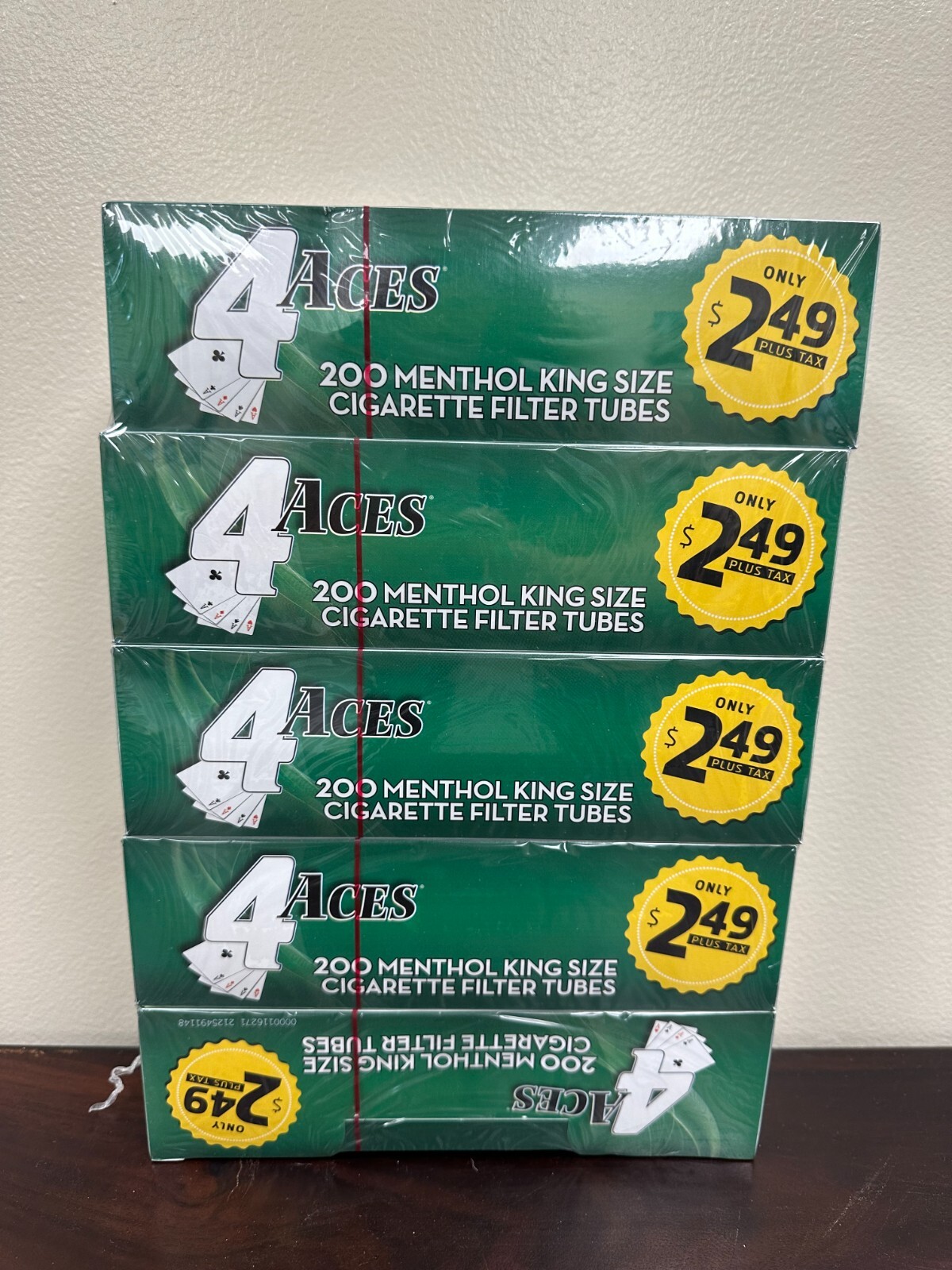 4 Aces MENTHOL KING Size RYO Cigarette Tubes 200ct Box (5 Boxes)~Ships in Box