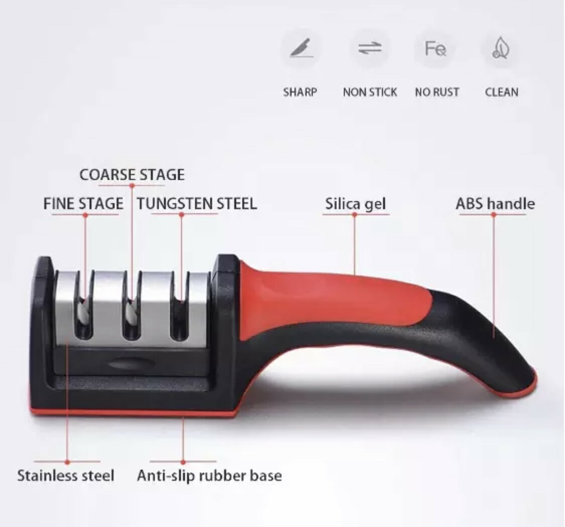 KNIFE SHARPENER PROFESSIONAL Heavy Duty Ceramic Tungsten 3 Stages
