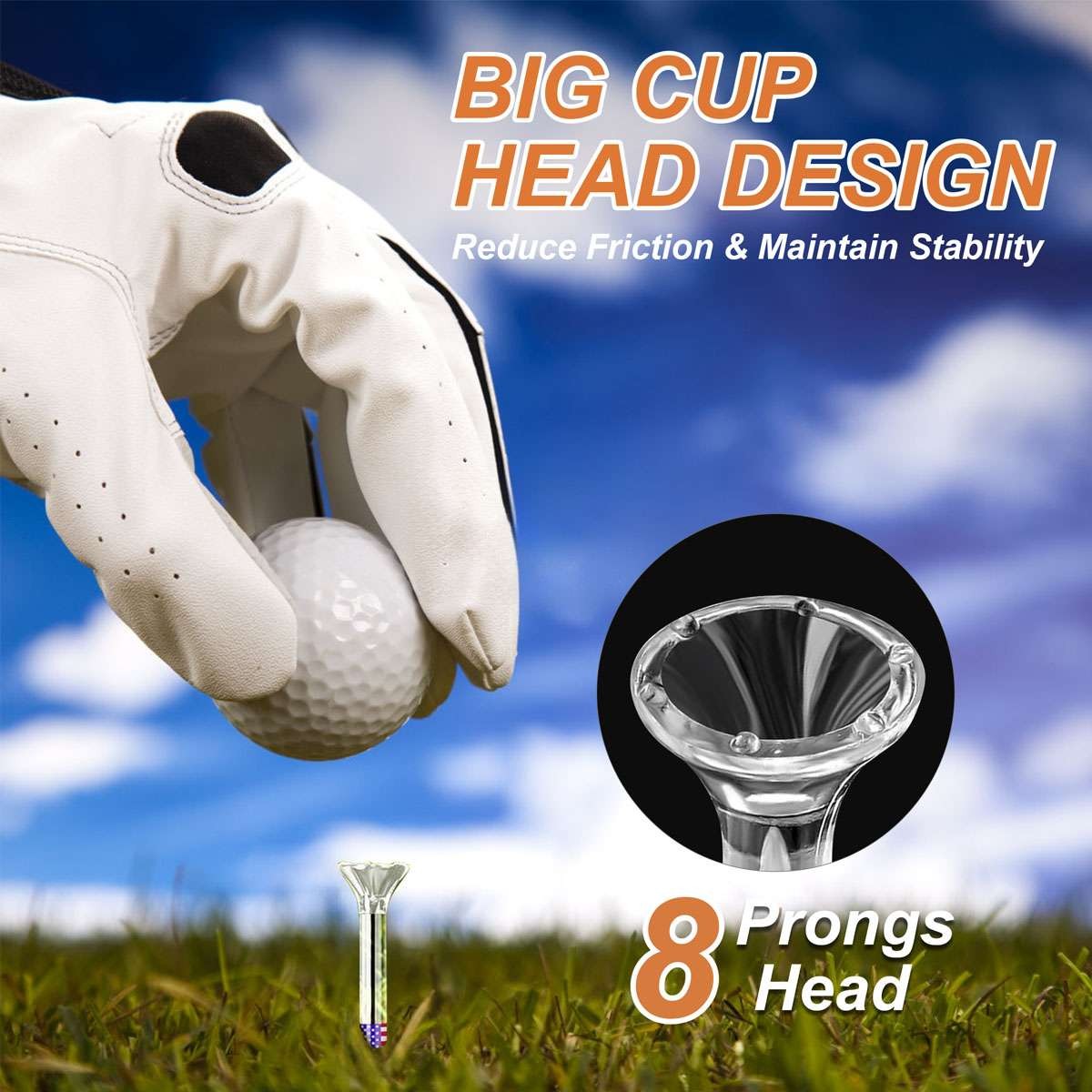 Big Top Cup 3 1/4 Inch Golf Professional Plastic Tees Training Aid 50PCS