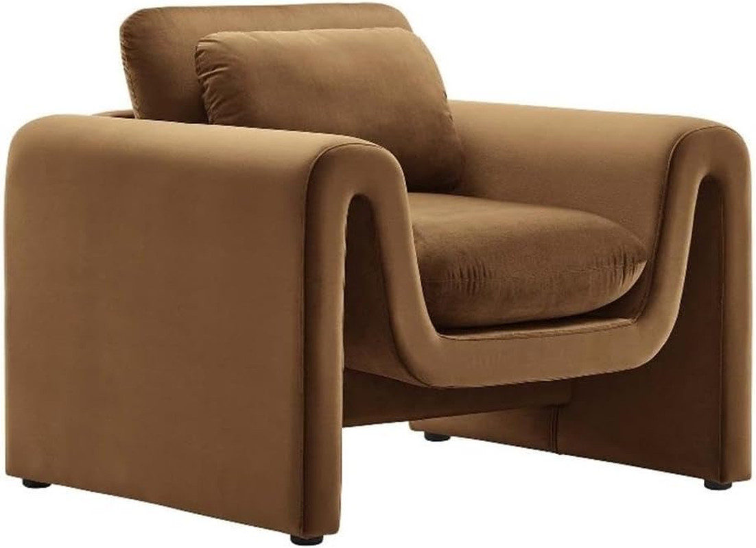 EEI-6576-BRN Waverly Performance Velvet Armchair, Brown