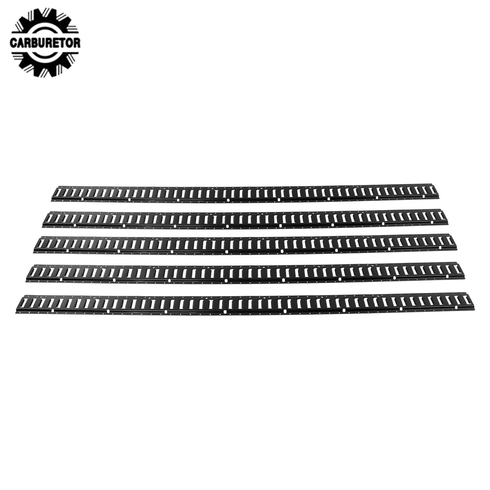 8 Feet Long E Track Rails Black Finish 5 Pack For Cargo Management System