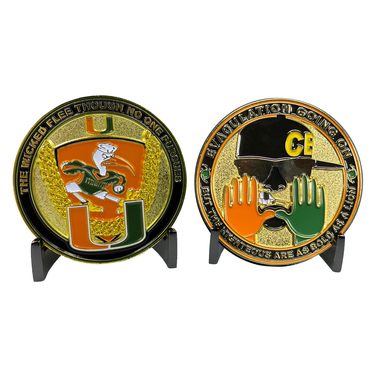 BL5-017 The U challenge coin Miami Canes Turnover Chain UM CBP CBPO CBP Officer