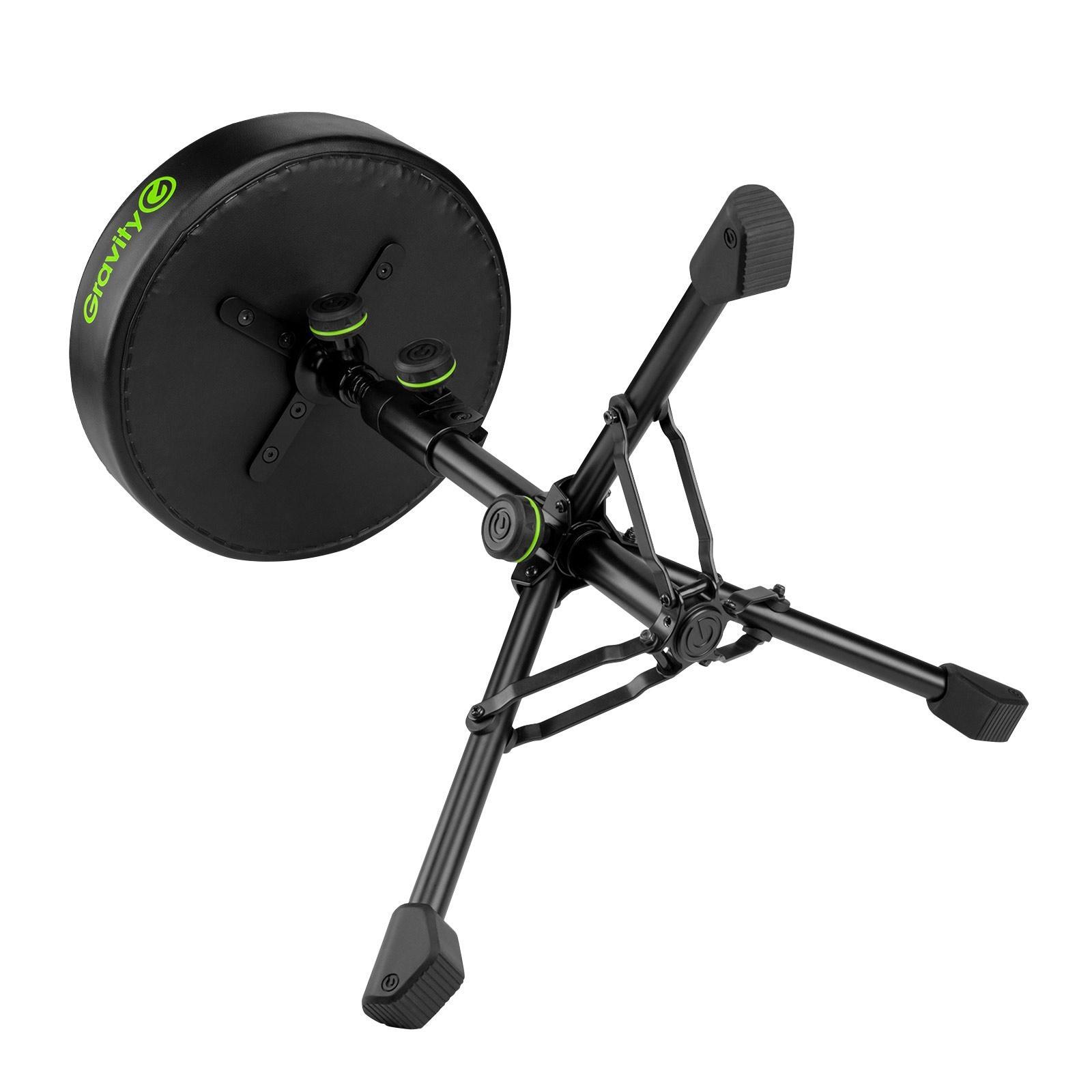 Gravity GFDSEAT1 Round Musicians Stool Foldable with Adjustable Height