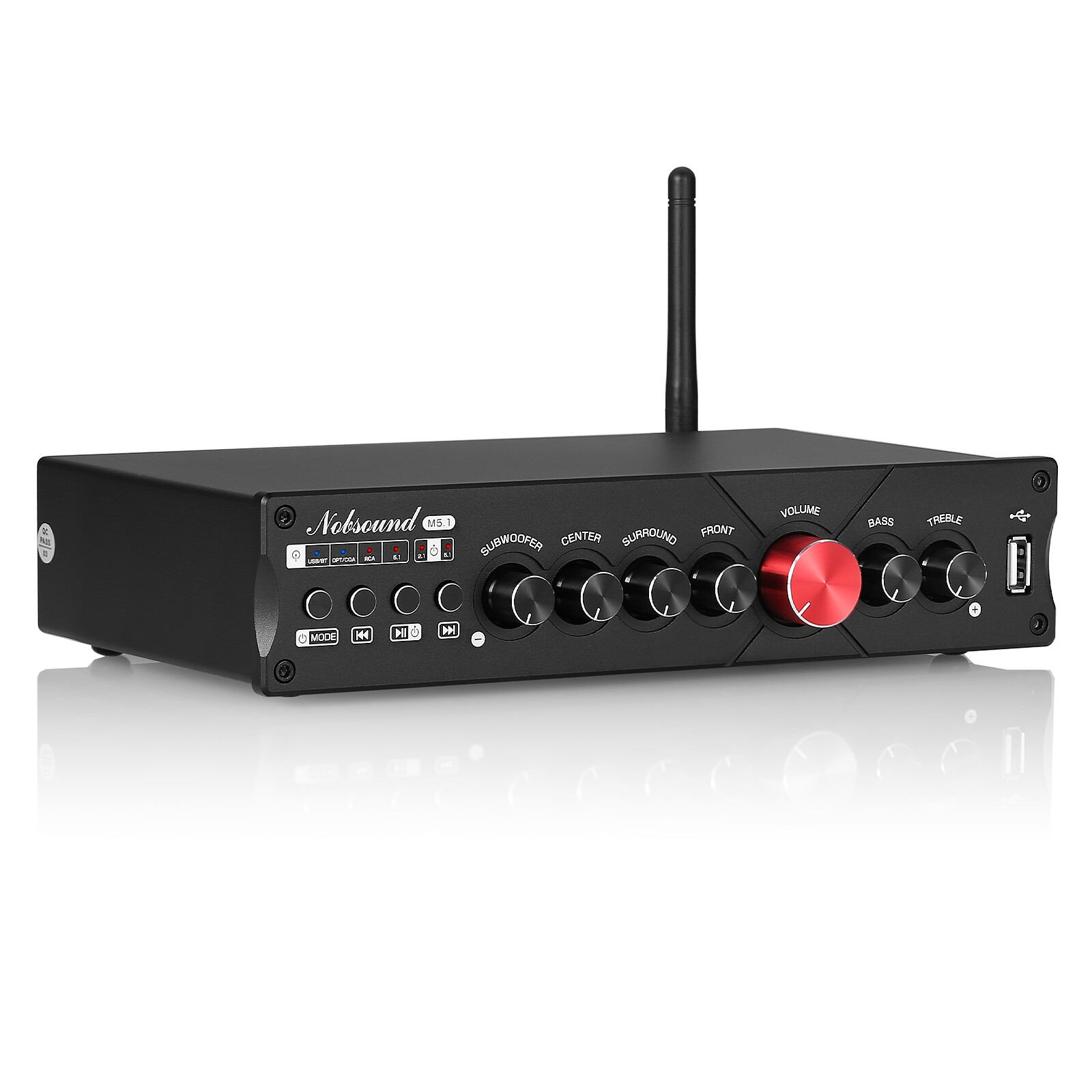 Nobsound M5.1 HiFi 5.1 Channel Digital Amplifier w/ Bluetooth/COAX/OPT/USB Amp