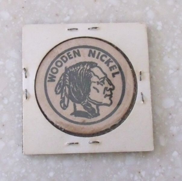 Vintage Wooden Nickel Token John and J.O. Woodard Auto Sales Dallas Texas