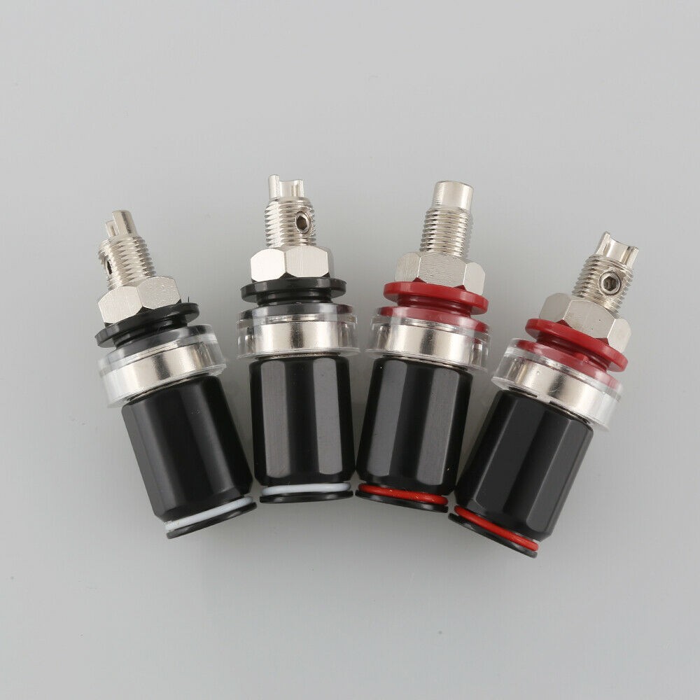 4x Lockable 24K Gold Plated HiFi Amplifier Speaker Binding Post Socket Terminal
