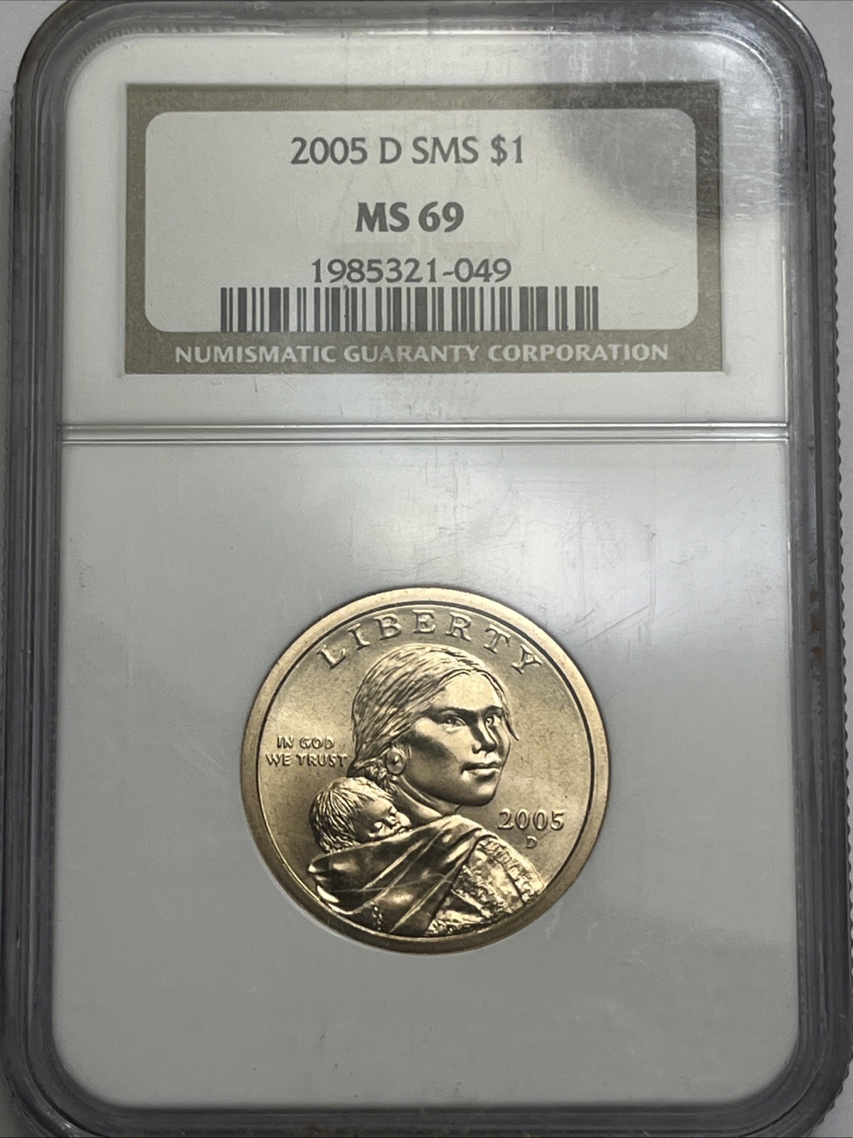 2005-D Denver SMS Sacagawea Dollar, NGC MS69 US $1 Coin