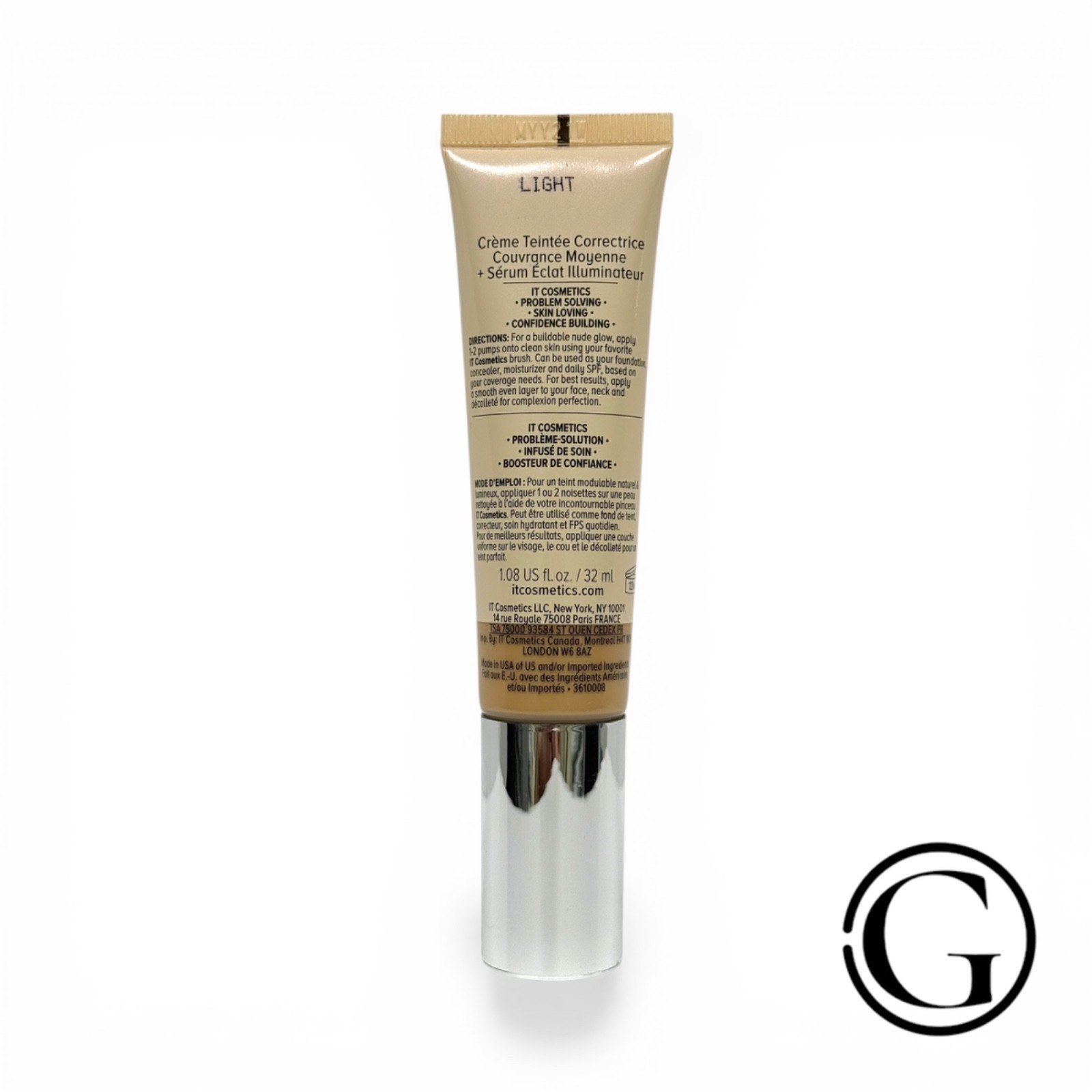 IT Cosmetics CC+ Nude Glow Serum Coverage Foundation LIGHT MYX80W